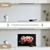 Orchidee - Graffiti - Kleurrijk - Bloemen - Abstract keuken achterwand spatscherm klein -voor_na_NL
