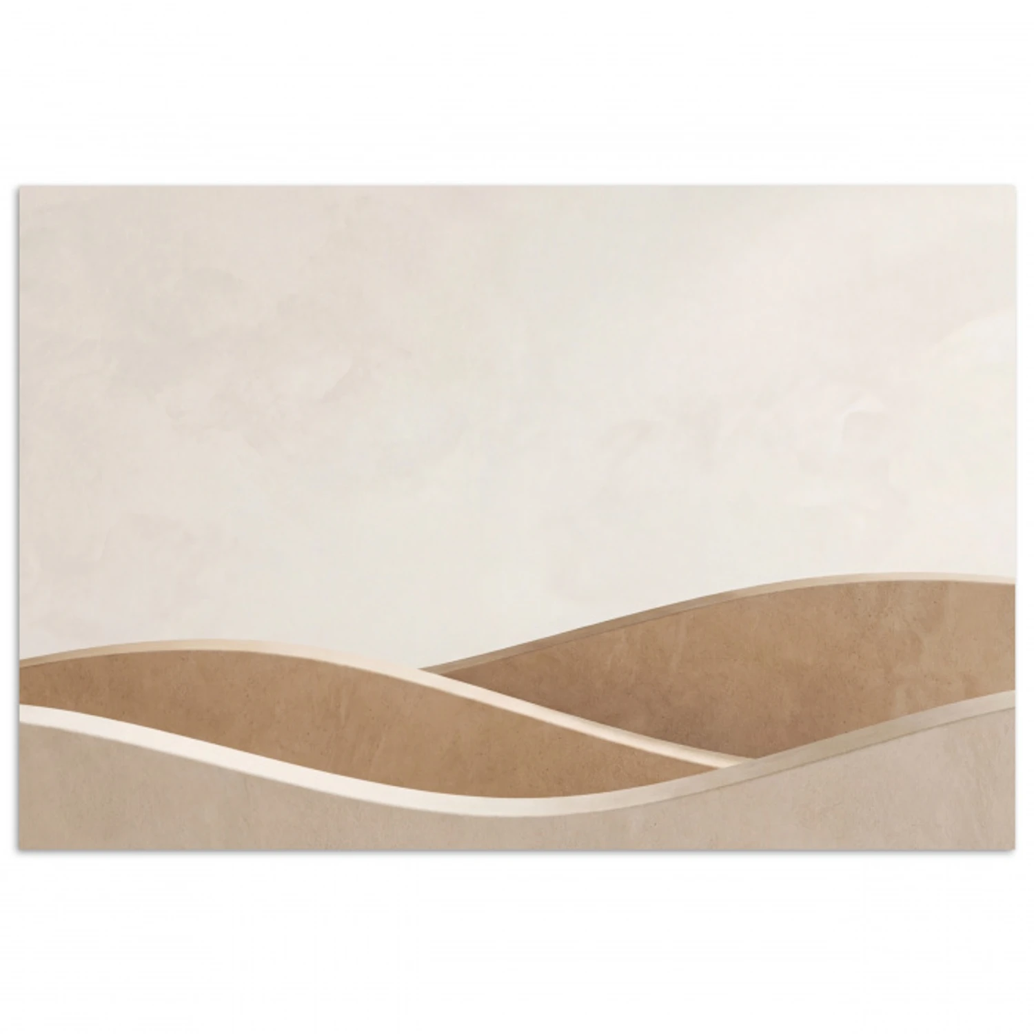 Abstract - Golven - Modern - Beige poster papier klein -3d