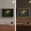 Bloemen - Vaas - Zwart Light Box met batterij (Wandlamp) middel -sfeer3