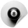 Biljartbal - Getal - Acht - Wit Wandcirkel behangsticker klein -3d