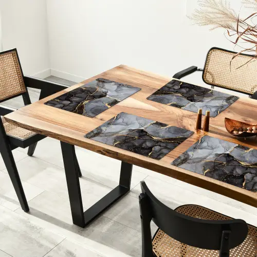 Marmer - Abstract - Goud - Grijs Placemat vinyl groot -zzsfeer4_Kitchenyeah-website