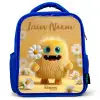 Monster - Wezen - Bloem - Geel Kinderrugzak - Blauw middel -3d