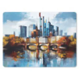 Bomen Frankfurt- Stad - Skyline - Brug muismat rubber klein -3d
