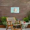 Slagroom - Taart - Blauw - Eten Tuinposter op houten frame 2 cm dik klein -sfeer3