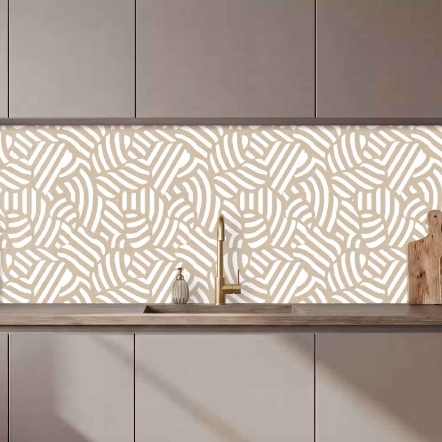 Küchenrückwand - Abstrakt - Modern - Beige