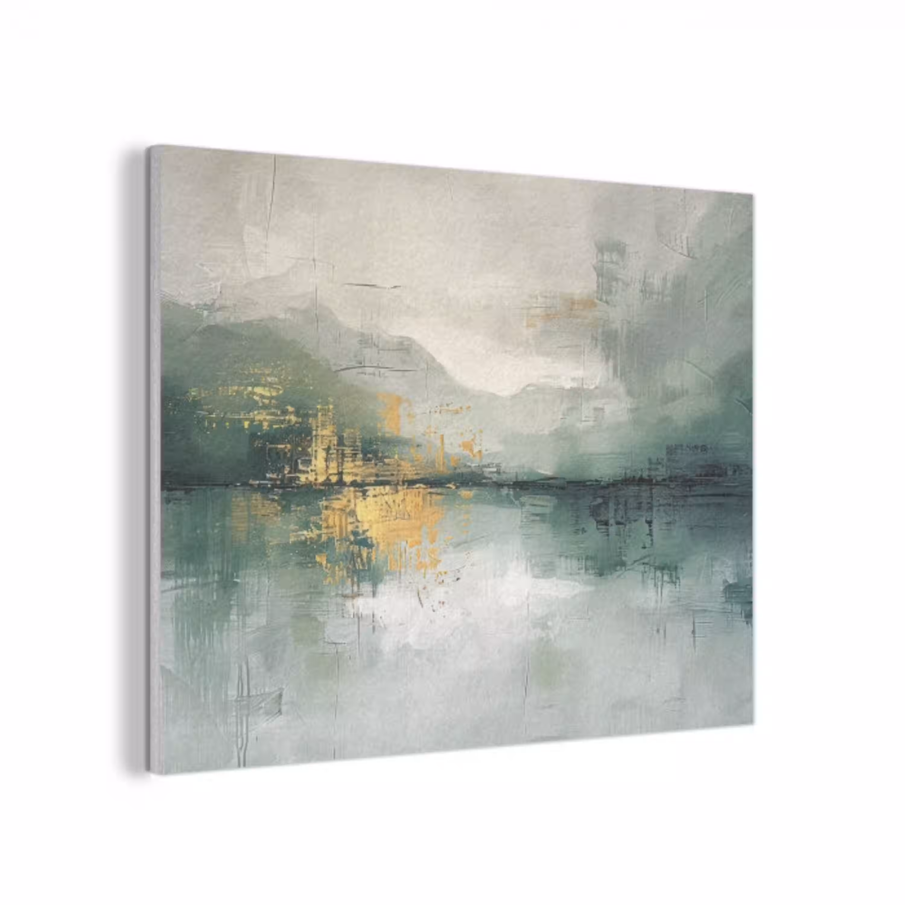Groen - Modern - Abstract - Goud PET vilt klein -3d