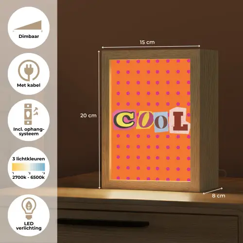 Cool - Stippen - Oranje Light Box met kabel (Tafellamp) klein -USP_NL