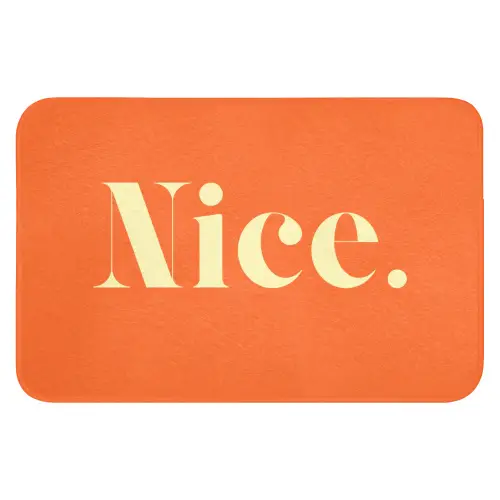 Oranje - Gebroken wit - Nice Badmat klein -3d