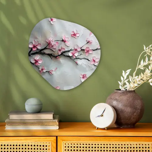 Bloesem - Kunstzinnig - Roze - Sakura Wandcirkel Organisch Forex 3mm klein -sfeer2