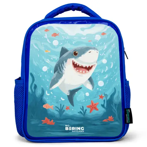 Haai - Water - Zee Kinderrugzak - Blauw middel -3d