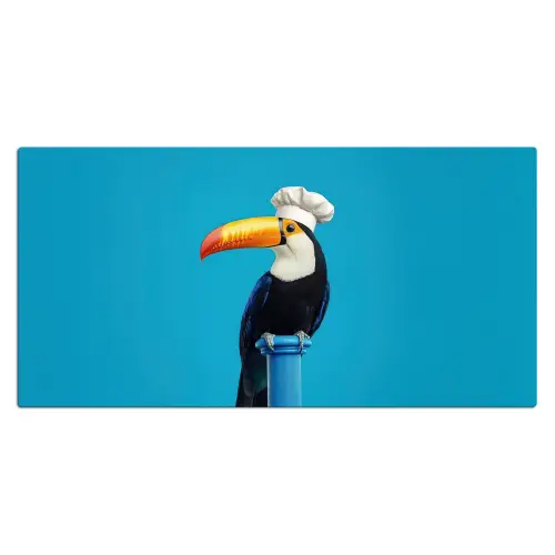 Tucan - Sokkel - Vogel - Koksmuts Muismat XXL klein -3d_leeg