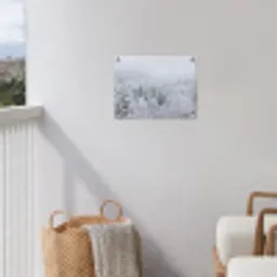 Bos - Sneeuw - Winter - Natuur - Wit tuinposter los doek klein -sfeer8