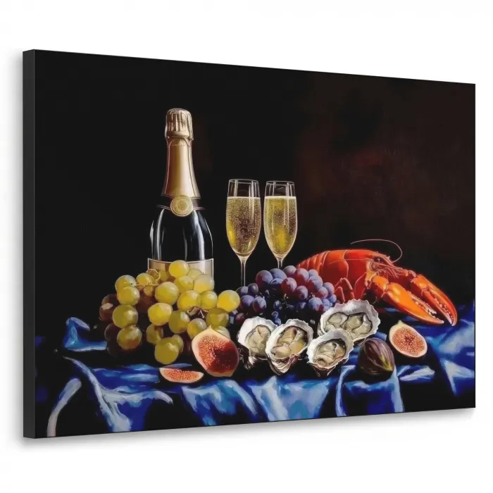 Champagne - Luxe - Oesters Textielframe - compleet frame klein -3d