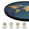 Wereldkaart - Goud - Donkerblauw Fotolijst rond zonder passe partout klein -closeup_NL