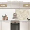 Beige - Reliëfstructuur - Natuursteen keuken achterwand 2 middel 871 -voor-na2_NL