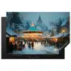 Winterkermis - Dorp - Kleurrijk Inductie beschermer vinyl 3mm klein -3d