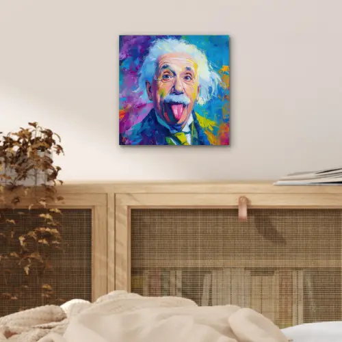 Oude man - Expressief - Kleurrijk aluminium wit klein -sfeer3