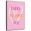 Lucky - Love - Valentijn - Roze Textielframe zwart klein -3d