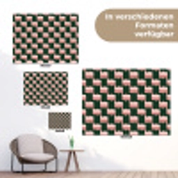 Vlechtpatroon - Groen - Roze - Geometrisch tuinposter los doek klein 239 -Xsfeer9_DE
