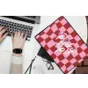Pinky up - Geblokt - Bordeauxrood laptophoes neopreen klein -bureau