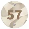 Beige organisch - Traditioneel Naambord Rond klein -3d