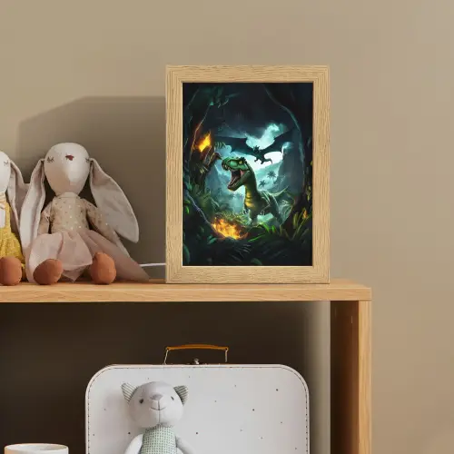 Dinosaurus - Draak - Jungle - Groen Light Box met kabel klein -sfeer2_kind