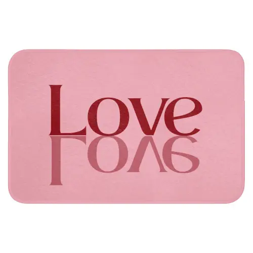 Love - Roze - Spiegeling Badmat klein -3d