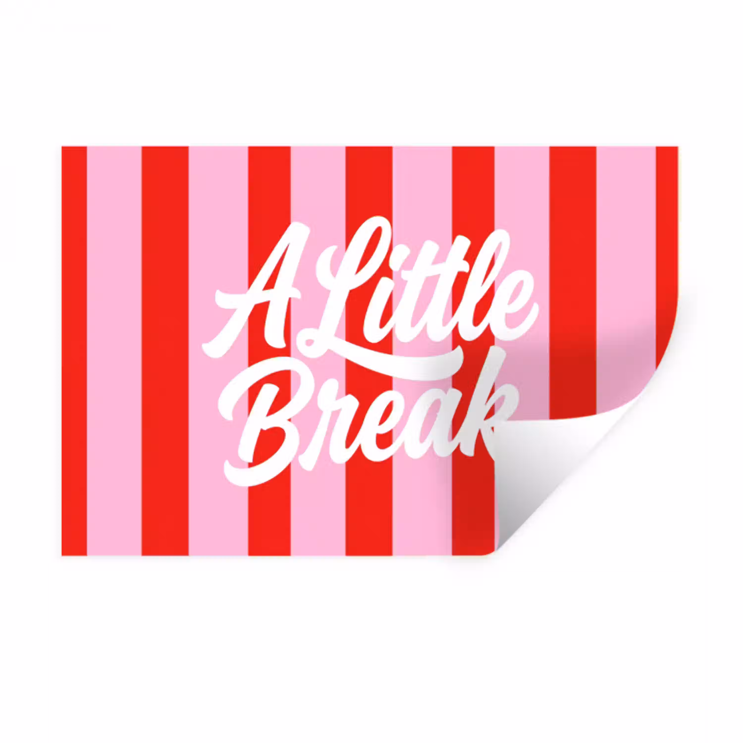 A Little Break - Strepen - Rood - Roze Muursticker klein -3d