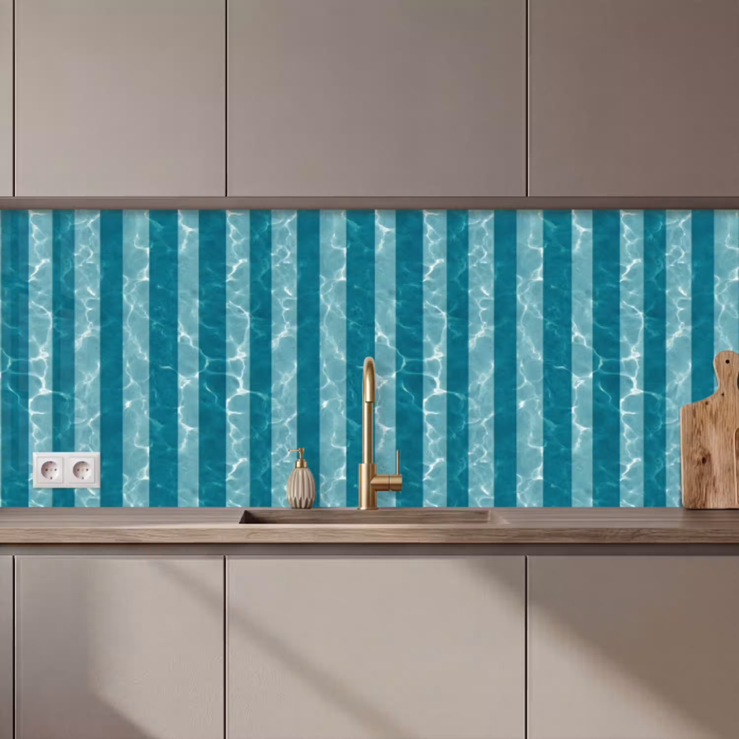 Zwembad - Strepen - Groen keuken achterwand 2 middel 871 zz_3dshopping