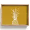 Lijnillustratie - Ananas - Bladkroon - Okergeel Dienblad Rechthoek middel -z3d_shopping