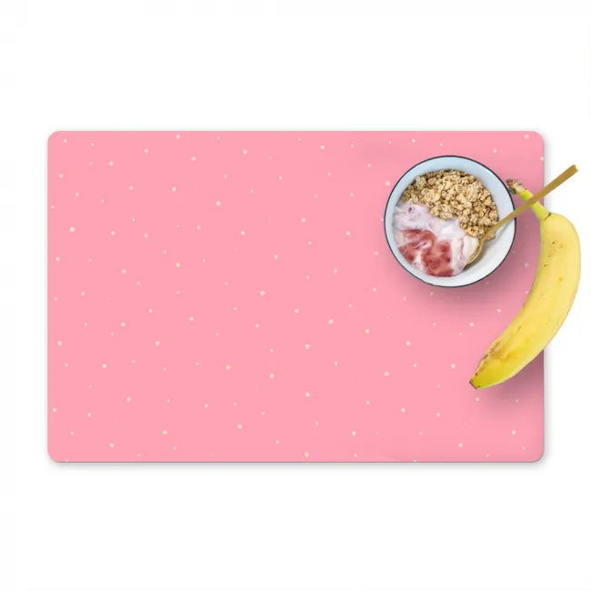 Licht roze - Pastel - Stippen Placemat vinyl groot -zzzproduct_Kitchenyeah-website