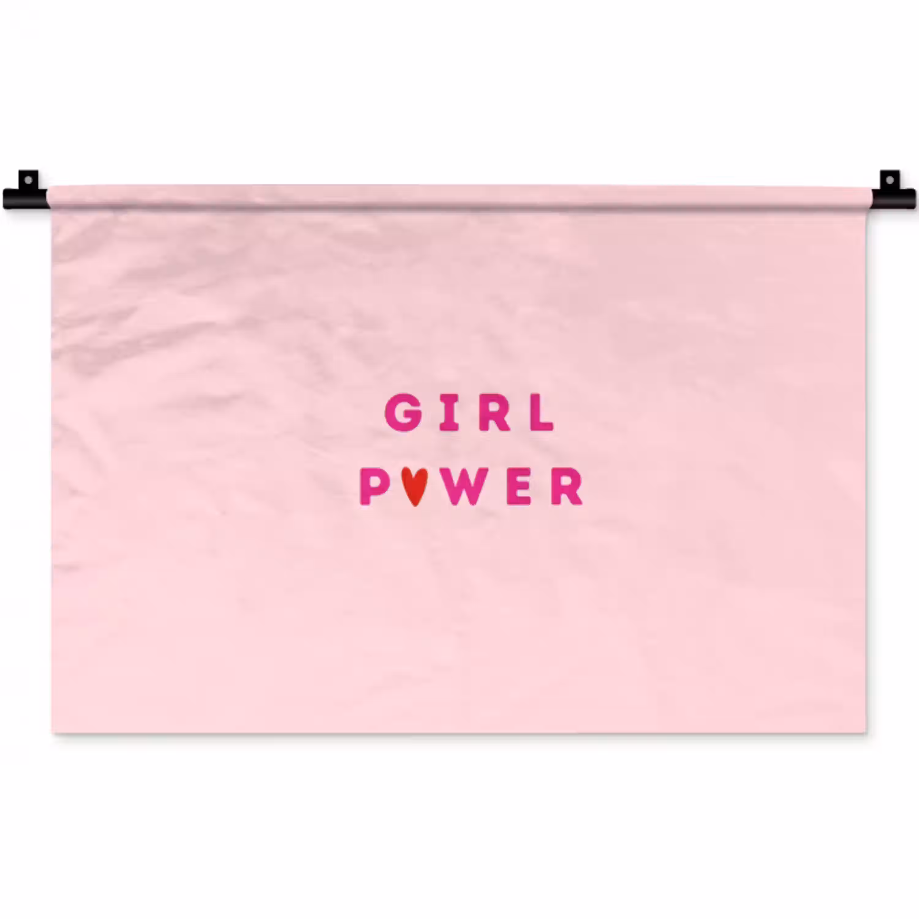 Girl power - Roze - Hartje Wandkleed katoen klein -zz3d