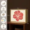 Rode hibiscusbloem - Textuur achtergrond - Beige Light Box met batterij (Wandlamp) middel -USP_websiteoverzichtNL