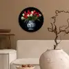 Rode - Bloemen - Tulpen - Vaas Wandcirkel plexiglas klein -sfeer1