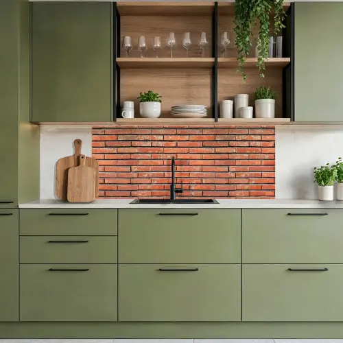 Rood - Bakstenen - Muur - Beschadiging keuken achterwand 2 middel 871 -sfeer3