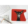 Windhond - Minimalistisch - Rood muismat rubber klein -witbureau
