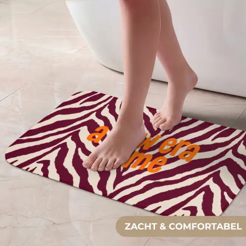 New era - Bordeaux - Zebraprint Badmat klein -USP_ZachtNL