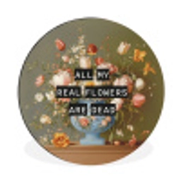 Bloem - Quote - Vintage - Art Wandcirkel aluminium klein -3d
