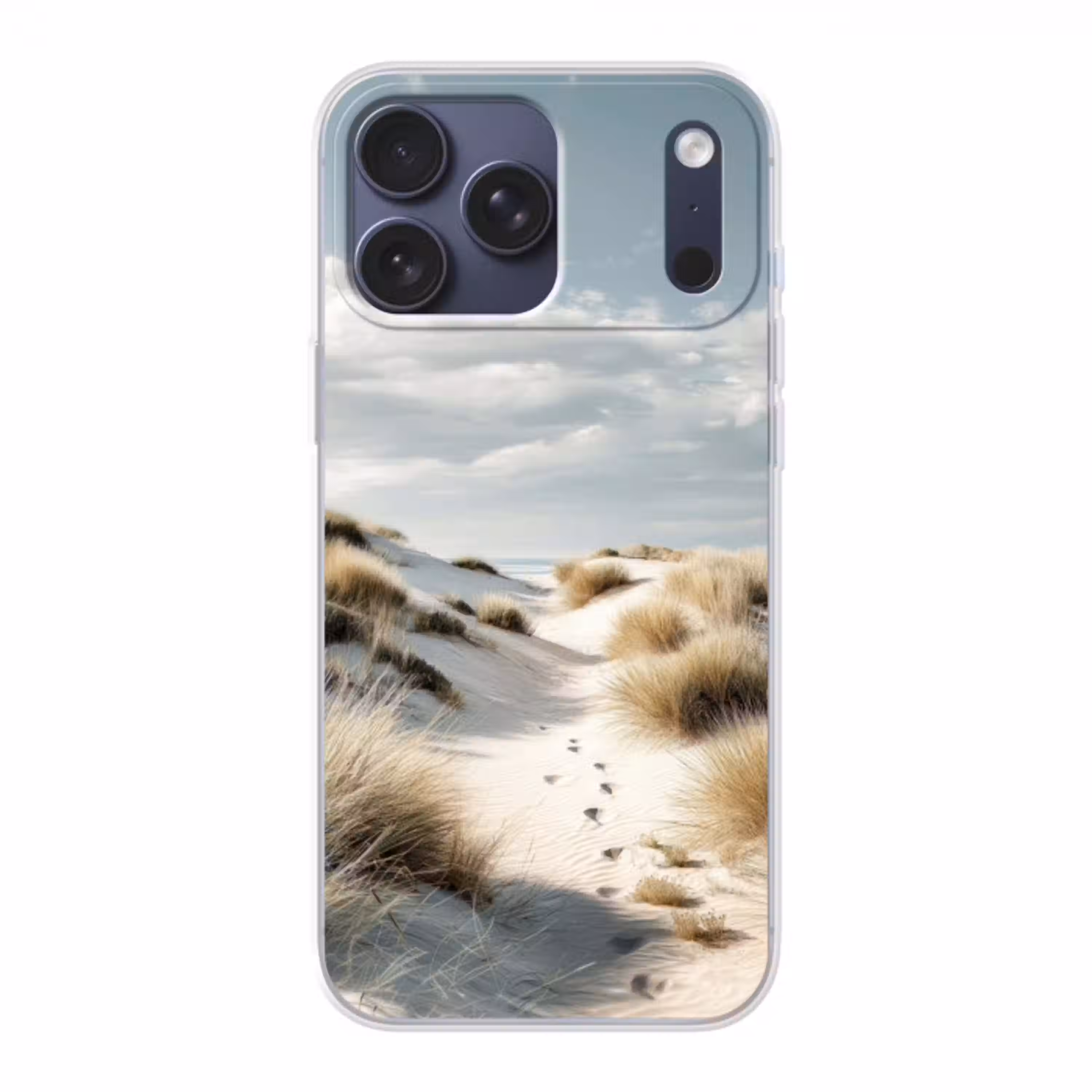 Duinen - Gras - Sporen - Wolken Telefoonhoesje iPhone 17 Pro Max klein -3d
