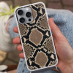 Slangenprint - Python - Bruin Hoesje iPhone 16 Pro Max met koord klein -sfeer3
