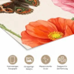 Vlinders - Klaprozen - Illustratie - Kleurrijk poster papier klein -tcloseup_DE