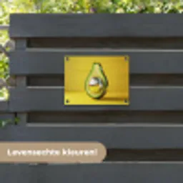 Avocado - Discobal - Geel - Glitter tuinposter los doek klein -sfeer3