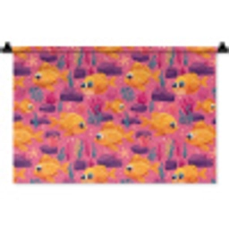 Goudvissen - Koraal - Kleurrijk Wandkleed katoen klein 269 -zz3d