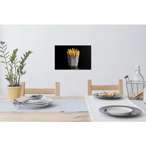 Friet - Porselein - Delfts blauw - Eten Muursticker klein -eettafel