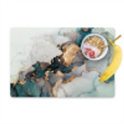 Marmer print - Goud - Blauw Placemat vinyl groot -zzzproduct_Kitchenyeah-website