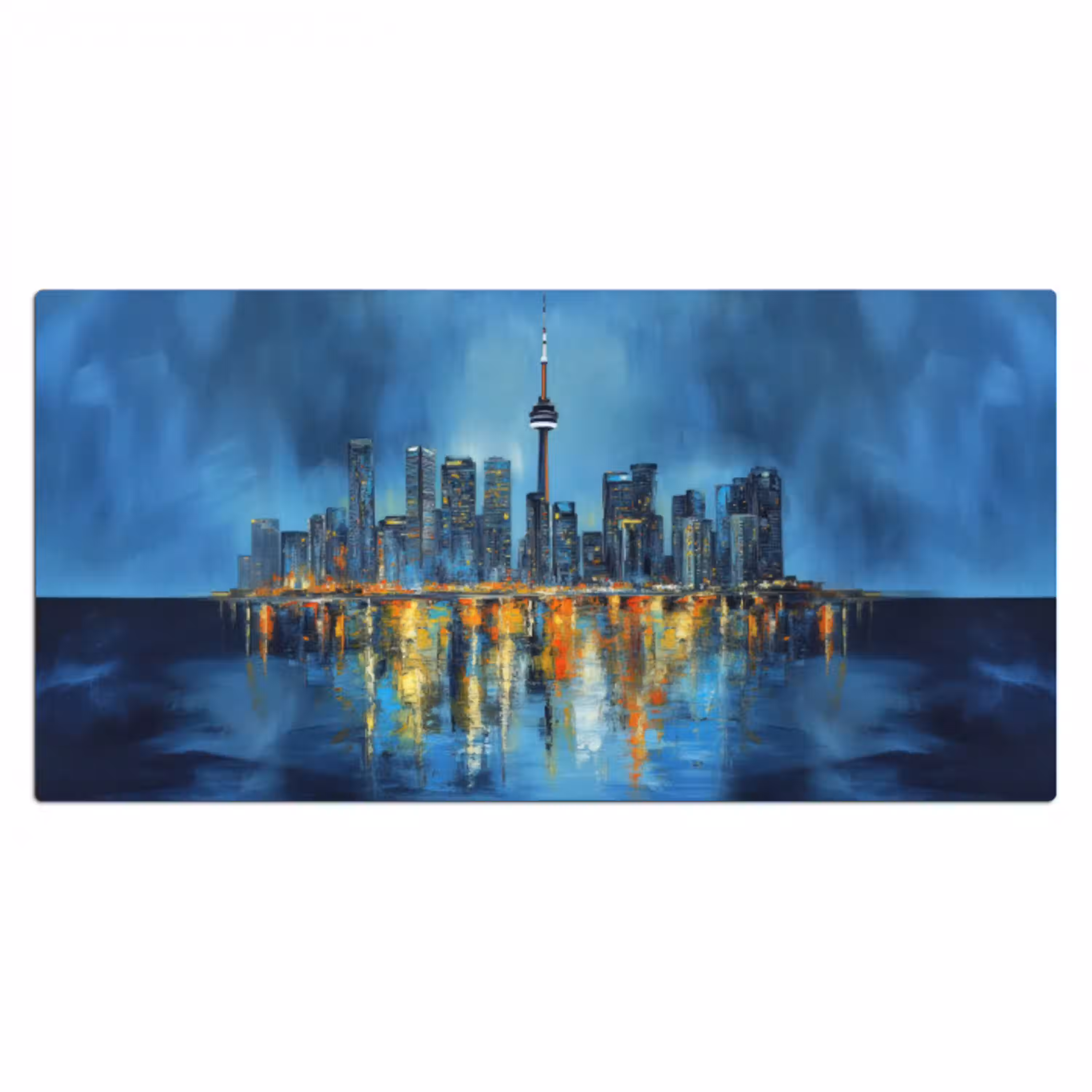 Skyline Toronto - Water - Stadslichten - Toren Muismat XXL klein -3d_leeg