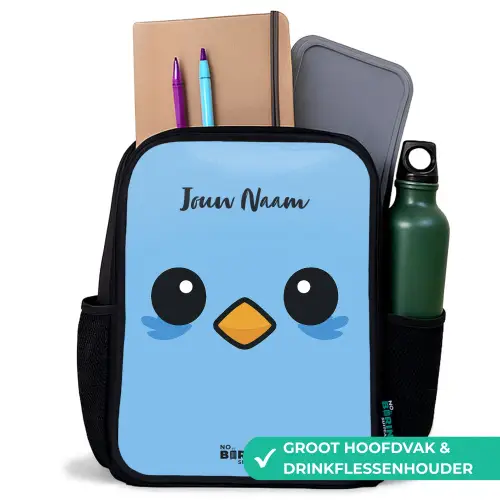 Kawai - Vogel - Blauw Rugzak - Zwart middel -inhoud_NL