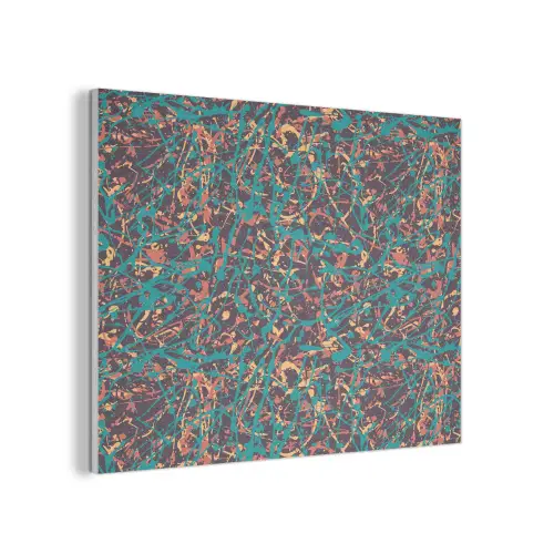 Spat - Abstract - Oranje - Groen PET vilt klein 837 -3d