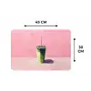 Beker - Rietje - Minimalistisch - Groen Placemat vinyl groot -specs