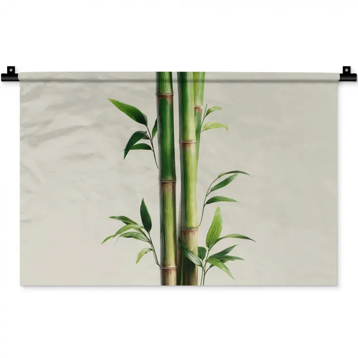 Bamboestengels - Sierlijk - Groen Wandkleed katoen klein -zz3d